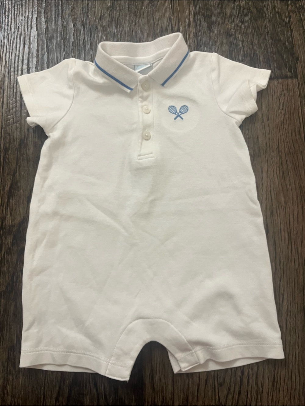 Edgehill Collection White One-Piece with Blue Trim